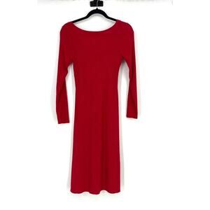New With Tags Mod Cloth midi dress size small red ribbed knit body con